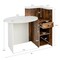 Oval Reception Desk with Lockable Drawer and Adjustable Open Shelf